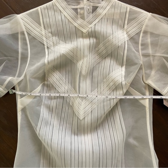 NWT MaxAzria Organza Puff Sleeves Top Size S - Picture 9 of 10